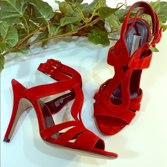 Nordstrom Shoes - Nordstrom Classiques Entier Red Suede Strappy Heel
